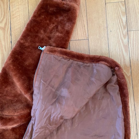 Faux Fur Brown Coat - Picture 3 of 7